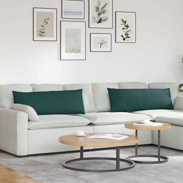 Pohovkové polštáře 2 pcs Tmavě zelená 120 x 40 cm textil