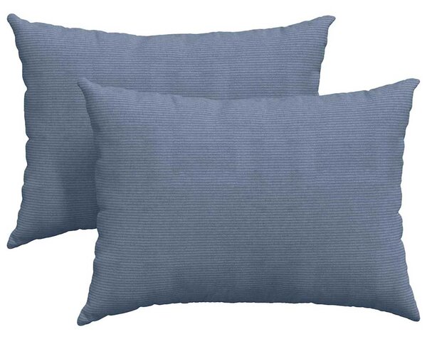 Pohovkové polštáře 2 pcs Modrá 70 x 50 cm Žebrovaná látka