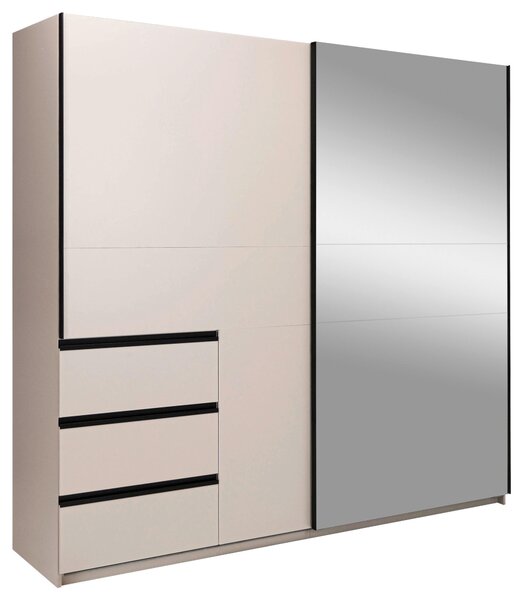ŠATNÍ SKŘÍŇ S POSUVNÝMI DVEŘM, kašmírová, 215/210/61,5 cm P & B - Šatní skříně, Online Only