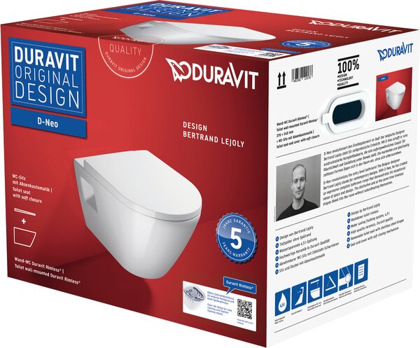 DURAVIT 45780900A1 Závěsný WC set 540 mm D-Neo White,TS