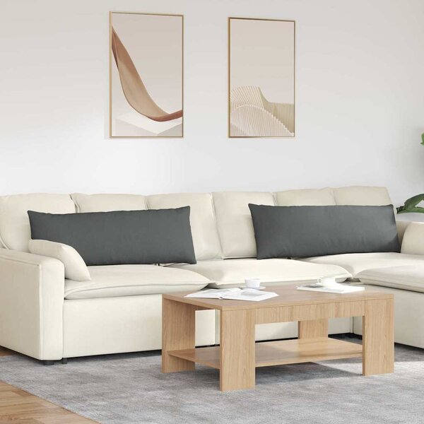 Pohovkové polštáře 2 pcs Tmavě šedá 120 x 40 cm textil