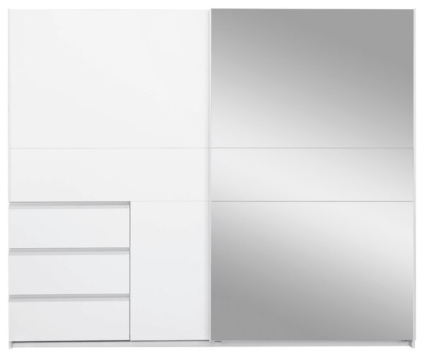 ŠATNÍ SKŘÍŇ S POSUVNÝMI DVEŘM, bílá, 250/210/61,5 cm P & B - Šatní skříně, Online Only