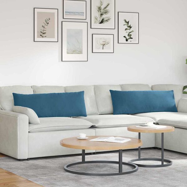 Pohovkové polštáře 2 pcs Modrá 120 x 40 cm Žebrovaná látka