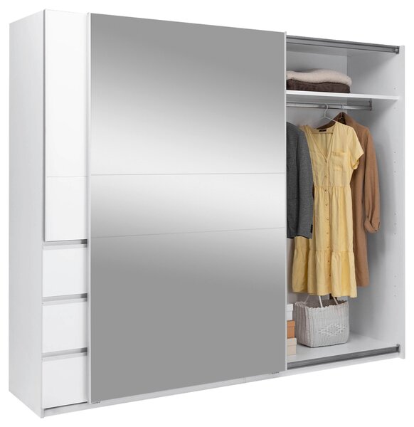 ŠATNÍ SKŘÍŇ S POSUVNÝMI DVEŘM, bílá, 250/210/61,5 cm P & B - Šatní skříně, Online Only