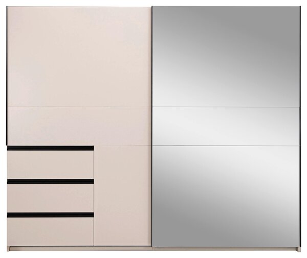 ŠATNÍ SKŘÍŇ S POSUVNÝMI DVEŘM, kašmírová, 250/210/61,5 cm P & B - Šatní skříně, Online Only
