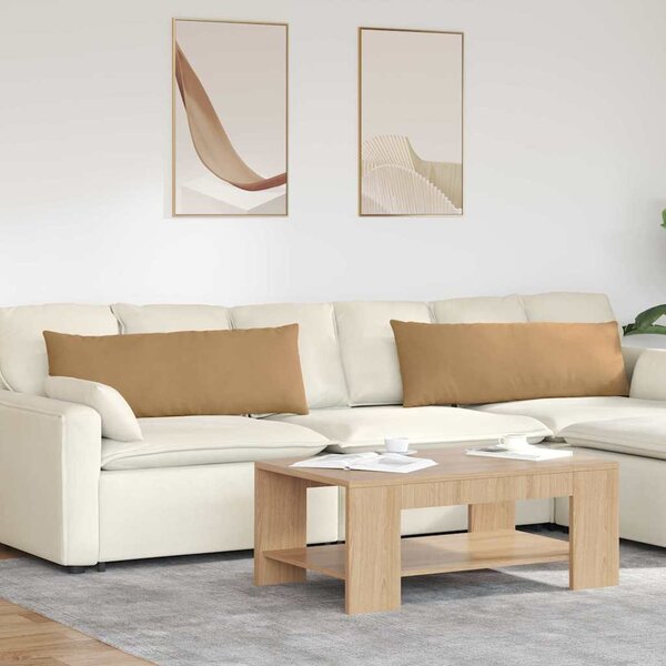Pohovkové polštáře 2 pcs Hnědá 120 x 40 cm Žebrovaná látka