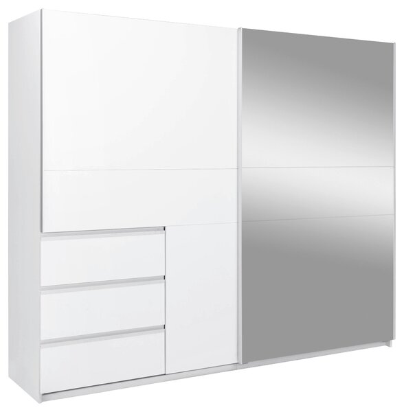 ŠATNÍ SKŘÍŇ S POSUVNÝMI DVEŘM, bílá, 250/210/61,5 cm P & B - Šatní skříně, Online Only