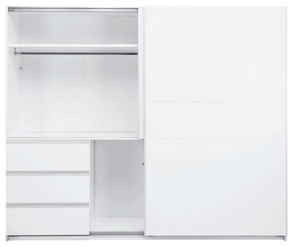 ŠATNÍ SKŘÍŇ S POSUVNÝMI DVEŘM, bílá, 250/210/61,5 cm P & B - Šatní skříně, Online Only