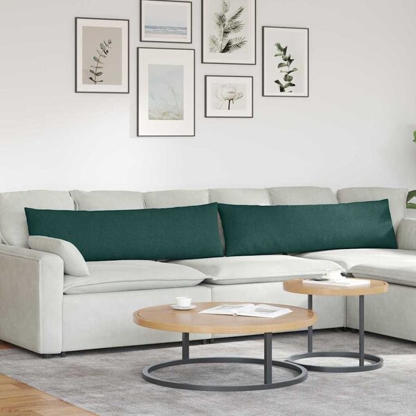 Pohovkové polštáře 2 pcs Tmavě zelená 145 x 40 cm textil