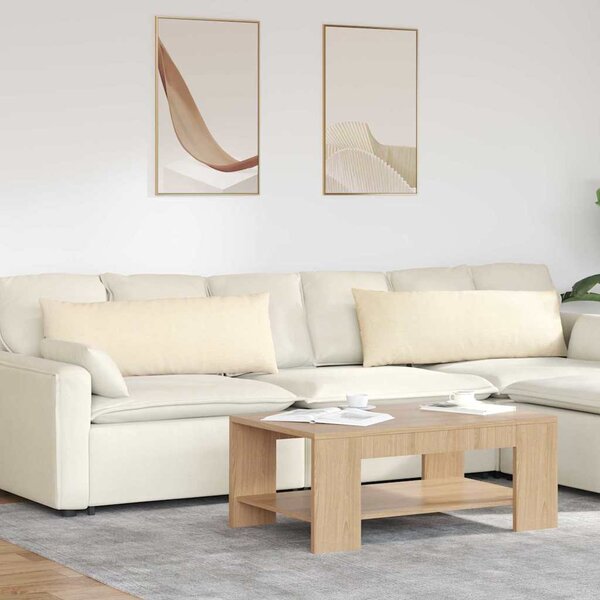 Pohovkové polštáře 2 pcs Krémová 120 x 40 cm Žebrovaná látka