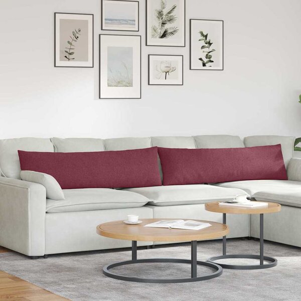 Pohovkové polštáře 2 pcs Víno Červené 145 x 40 cm textil