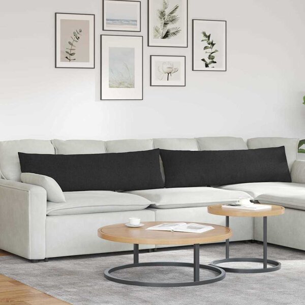 Pohovkové polštáře 2 pcs Černá 145 x 40 cm textil