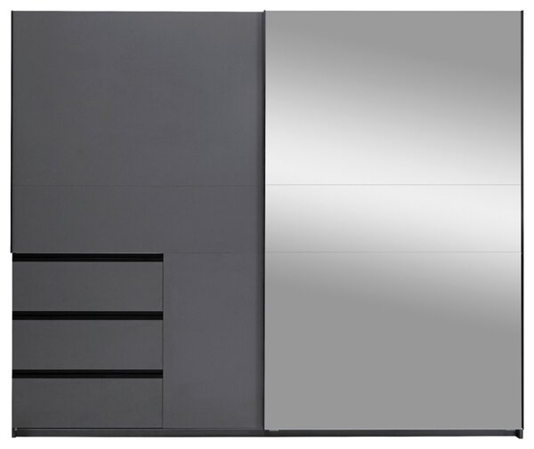 ŠATNÍ SKŘÍŇ S POSUVNÝMI DVEŘM, barvy grafitu, 250/210/62 cm P & B - Šatní skříně, Online Only