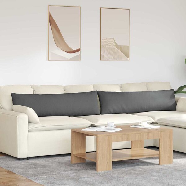 Pohovkové polštáře 2 pcs Tmavě šedá 145 x 40 cm textil