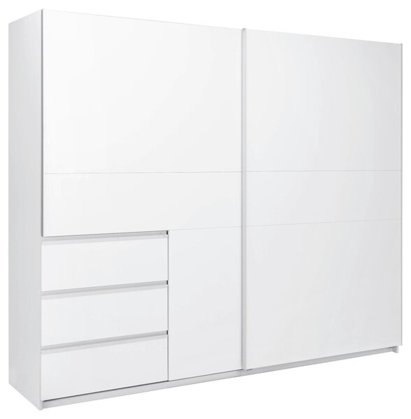 ŠATNÍ SKŘÍŇ S POSUVNÝMI DVEŘM, bílá, 250/210/61,5 cm P & B - Šatní skříně, Online Only