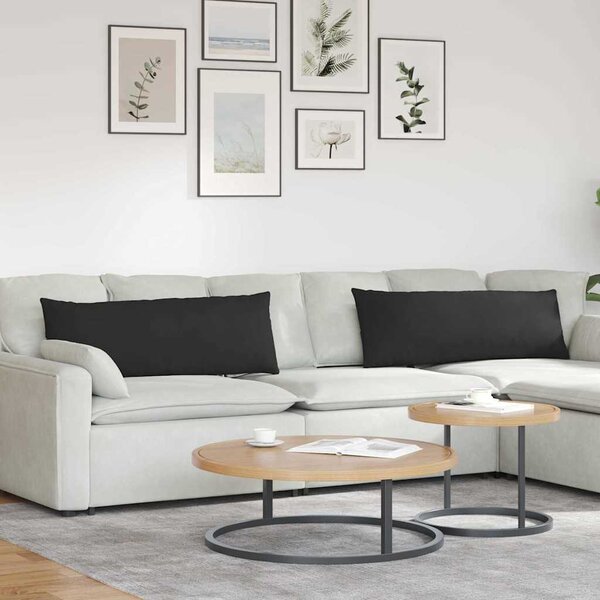 Pohovkové polštáře 2 pcs Černá 120 x 40 cm textil