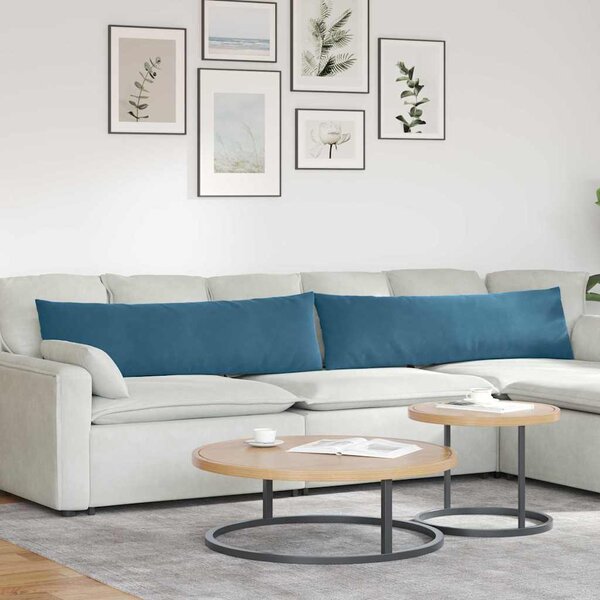 Pohovkové polštáře 2 pcs Modrá 145 x 40 cm Žebrovaná látka