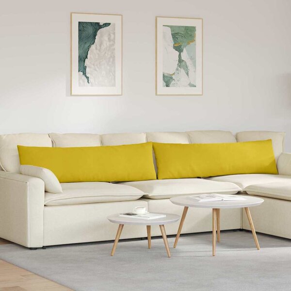 Pohovkové polštáře 2 pcs Žlutá 145 x 40 cm Žebrovaná látka