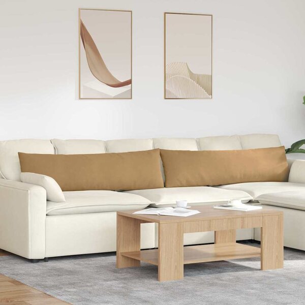 Pohovkové polštáře 2 pcs Hnědá 145 x 40 cm Žebrovaná látka