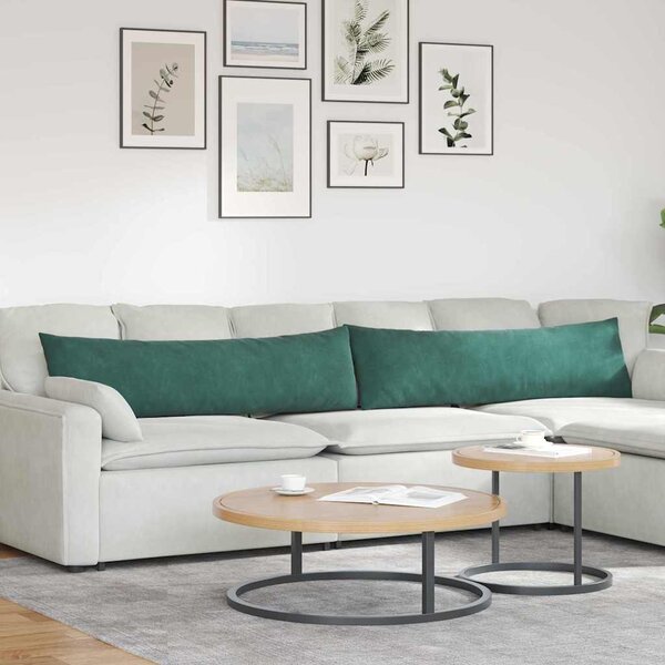 Pohovkové polštáře 2 pcs Tmavě zelená 145 x 40 cm