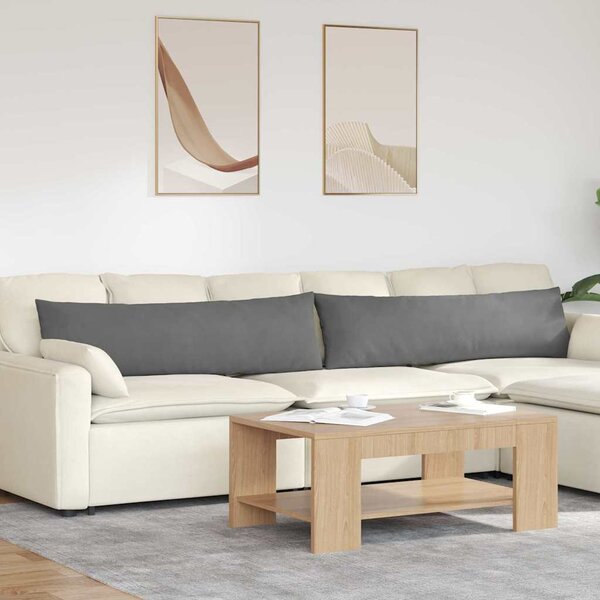 Pohovkové polštáře 2 pcs Tmavě šedá 145 x 40 cm textil