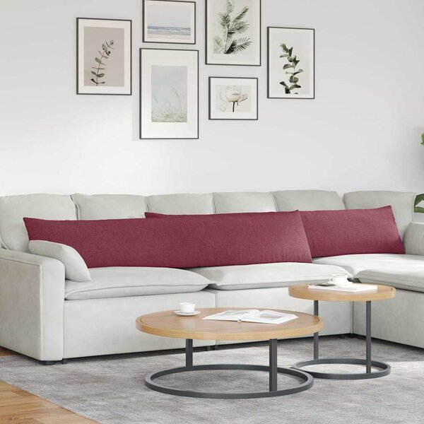 Pohovkové polštáře 2 pcs Víno Červené 200 x 40 cm textil