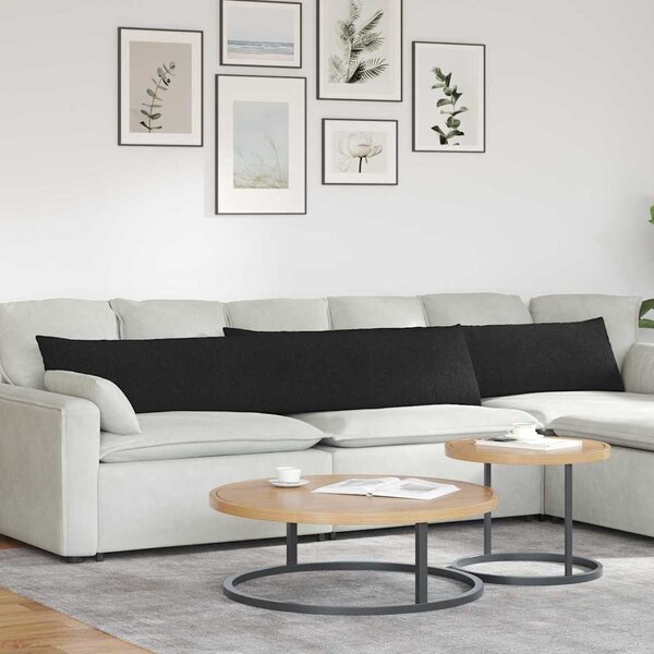 Pohovkové polštáře 2 pcs Černá 200 x 40 cm textil