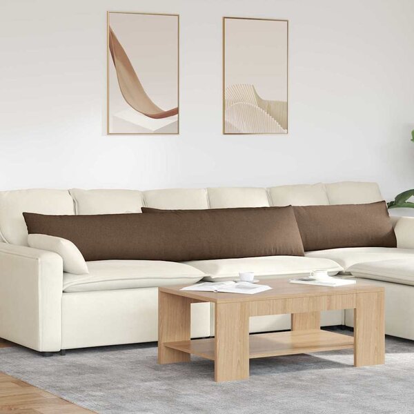 Pohovkové polštáře 2 pcs Hnědá 200 x 40 cm textil