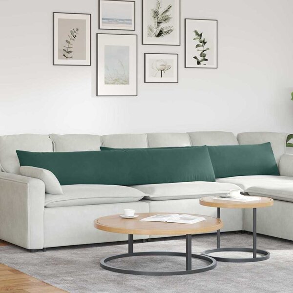 Pohovkové polštáře 2 pcs Tmavě zelená 200 x 40 cm