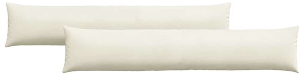 Pohovkové polštáře 2 pcs Krémová 200 x 40 cm Žebrovaná látka
