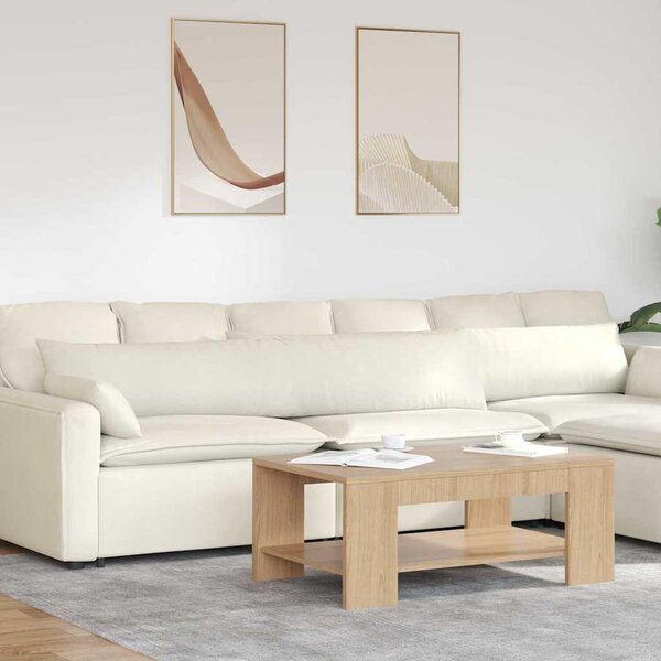 Pohovkové polštáře 2 pcs Krémová 200 x 40 cm Žebrovaná látka