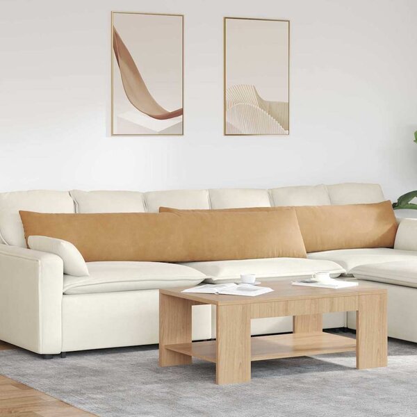 Pohovkové polštáře 2 pcs Hnědá 200 x 40 cm Žebrovaná látka