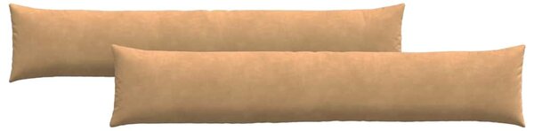 Pohovkové polštáře 2 pcs Hnědá 200 x 40 cm Žebrovaná látka