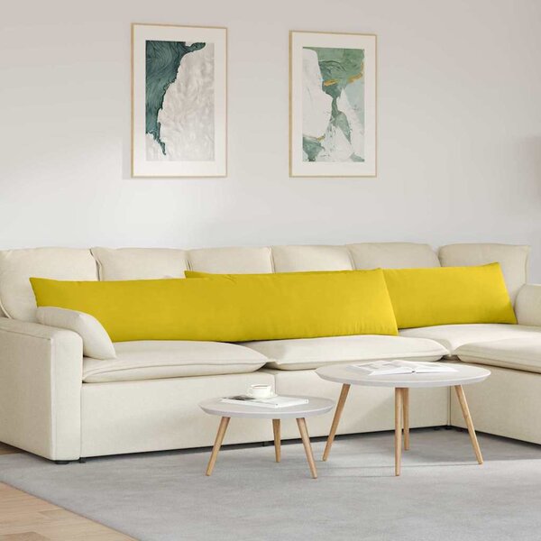 Pohovkové polštáře 2 pcs Žlutá 200 x 40 cm Žebrovaná látka