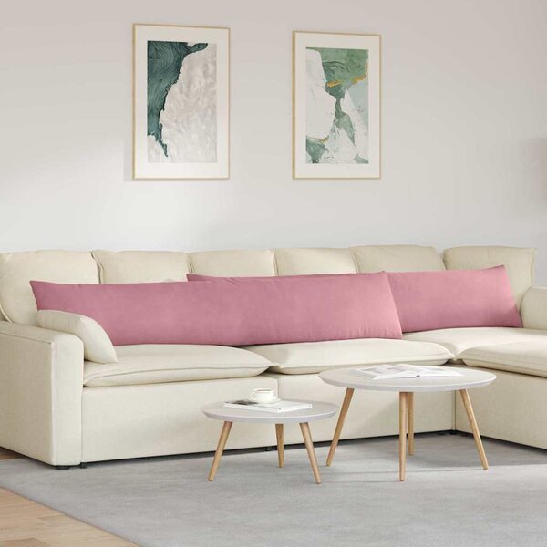 Pohovkové polštáře 2 pcs Růžová 200 x 40 cm Žebrovaná látka