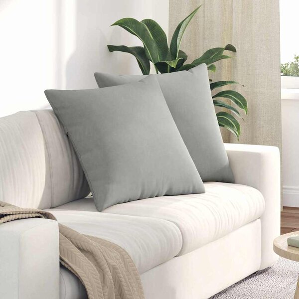 Pohovkové polštáře 2 pcs Světle šedá 60 x 60 cm textil