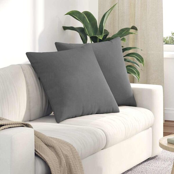 Pohovkové polštáře 2 pcs Tmavě šedá 60 x 60 cm textil