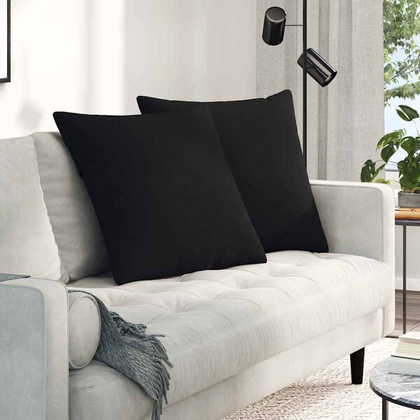 Pohovkové polštáře 2 pcs Černá 60 x 60 cm textil