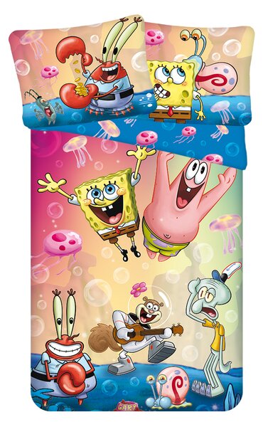 Jerry Fabrics Povlečení z mikrovlákna 140x200 + 70x90 cm - Sponge Bob"Party"
