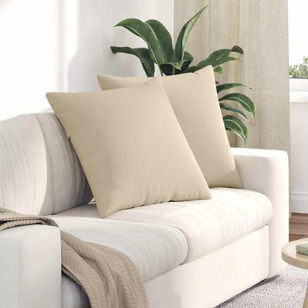 Pohovkové polštáře 2 pcs Krémová 80 x 80 cm textil
