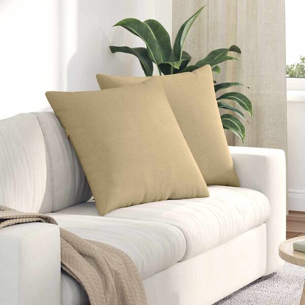 Pohovkové polštáře 2 pcs Šedozelená 60 x 60 cm Žebrovaná látka