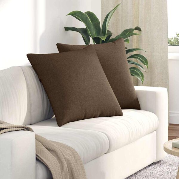 Pohovkové polštáře 2 pcs Hnědá 80 x 80 cm textil