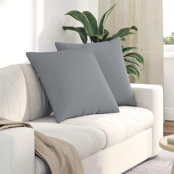 Pohovkové polštáře 2 pcs Světle šedá 80 x 80 cm textil