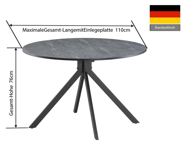 JÍDELNÍ STŮL, šedá, 110/110/76 cm P & B - Jídelní stoly, Online Only