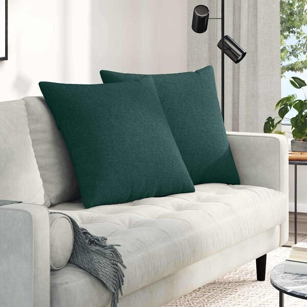 Pohovkové polštáře 2 pcs Tmavě zelená 80 x 80 cm textil