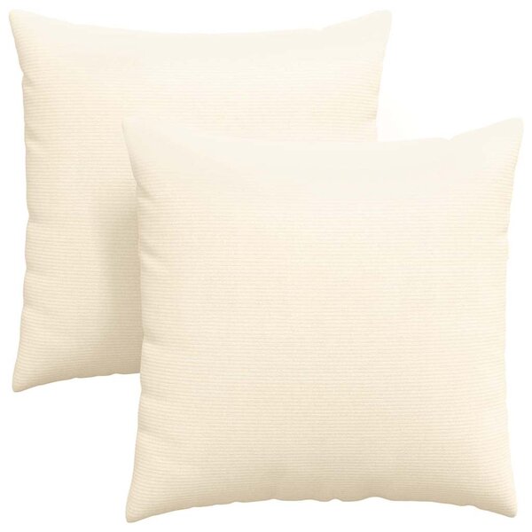 Pohovkové polštáře 2 pcs Krémová 80 x 80 cm Žebrovaná látka