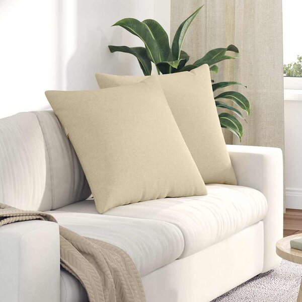 Pohovkové polštáře 2 pcs Krémová 80 x 80 cm textil