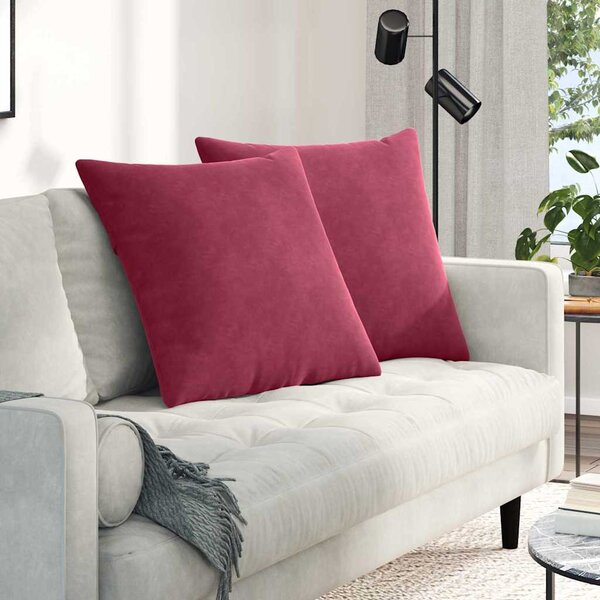 Pohovkové polštáře 2 pcs Víno Červené 80 x 80 cm