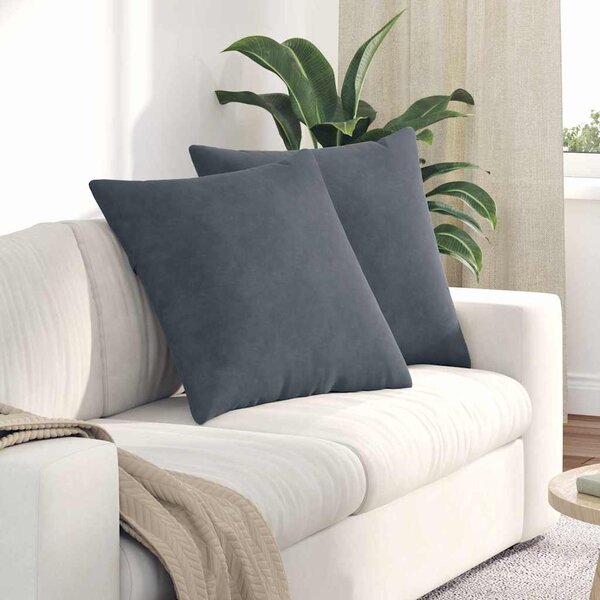 Pohovkové polštáře 2 pcs Tmavě šedá 80 x 80 cm Žebrovaná látka