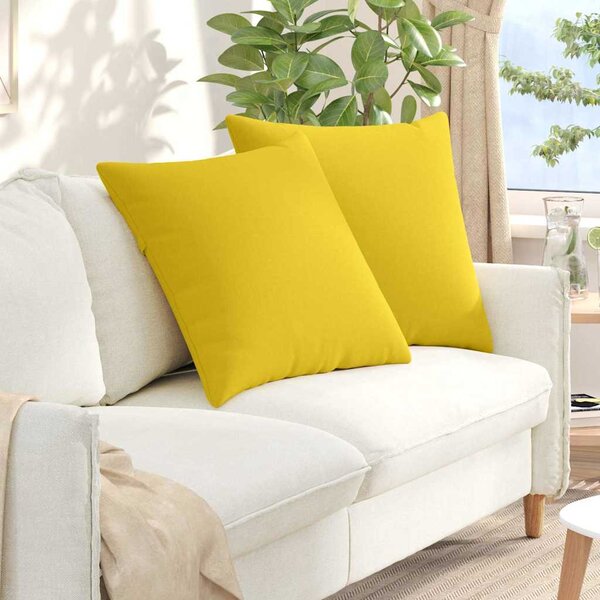 Pohovkové polštáře 2 pcs Světlá žlutá 80 x 80 cm textil